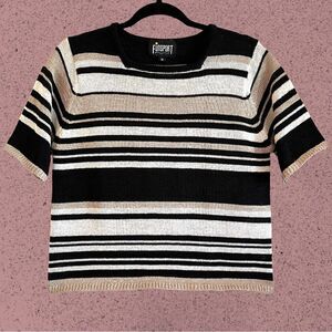 90s vintage short sleeve knit striped sweater